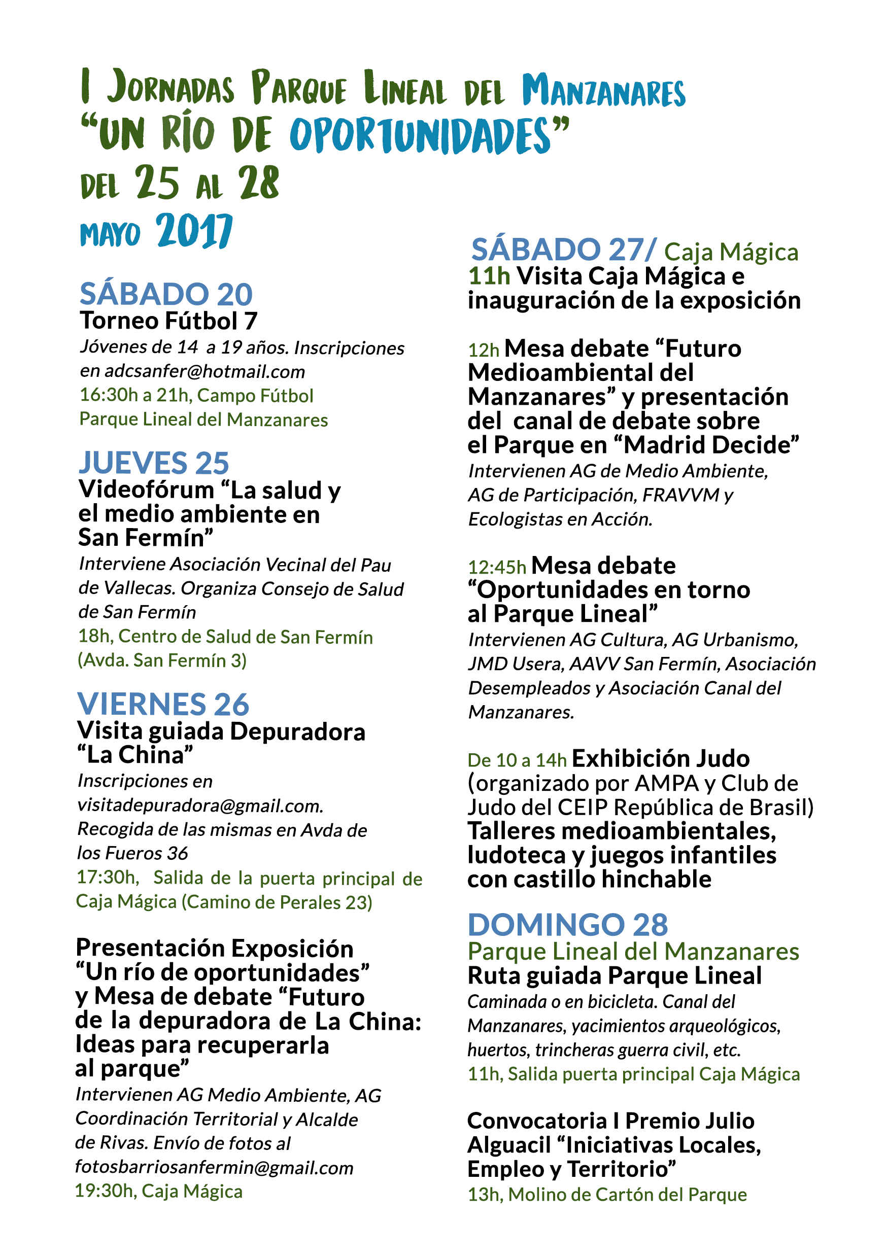 I Jornadas Parque lineal