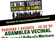 El 1 de octubre, Asamblea Vecinal en las nuevas promociones del barrio El 1 de octubre, Asamblea Vecinal en las nuevas promociones del barrio