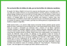 Manifiesto de la A.V. La Unidad de Villaverde Bajo «por un barrio libre de delitos de odio y violencias machistas»