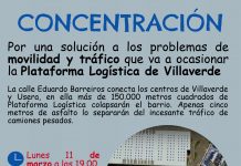 Concentración para dar solución a los problemas de movilidad y trafico que va a ocasionar la plataforma logistica de Villaverde