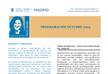 Programación de Octubre 2019 Espacio de Igualdad Dulce Chacon.