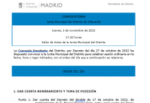 Pleno de la Junta Municipal de Villaverde del mes de Noviembre de 2022